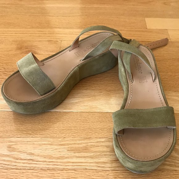 sage green flat sandals